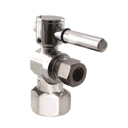 Westbrass Angle Stop, 1/2" IPS x 3/8" OD, 1/4-Turn Lever Handle in Polished Nickel D103BL-05